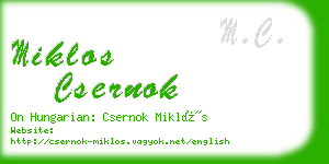 miklos csernok business card